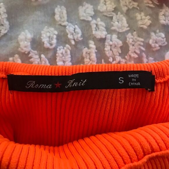 Y2K Adorable Highlighter Orange Two Piece Unit, Top-Size M, Skirt S. dopamine - Picture 7 of 9